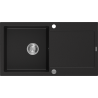 Mexen Leo chiuvetă din granit cu 1 compartiment cu picurător 900 x 500 mm, Neagră - 6501901010-77