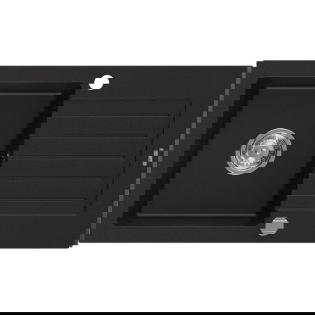 Mexen Pablo 1-medencés gránit mosogató edényszárítóval 752 x 436 mm, Fekete - 6510751010-77