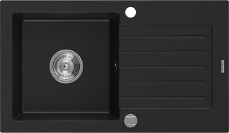 Mexen Pablo 1-medencés gránit mosogató edényszárítóval 752 x 436 mm, Fekete - 6510751010-77