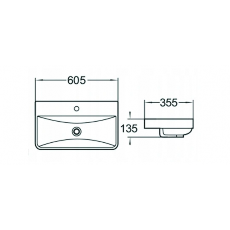 Mexen Dagna lavoar încastrat în blat 60 x 35 cm, alb - 21996000