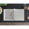 Mexen Leo chiuvetă de granit cu 1 compartiment cu scurgător și baterie de bucătărie Rita, alb - 6501-20-670300-20