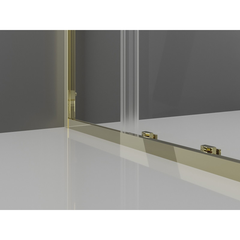 Mexen Exo-S 3S cabina de duș cu 3 pereți, culisantă 140 x 95 cm, transparentă, aurie - 8151-140-095-50-00-3S