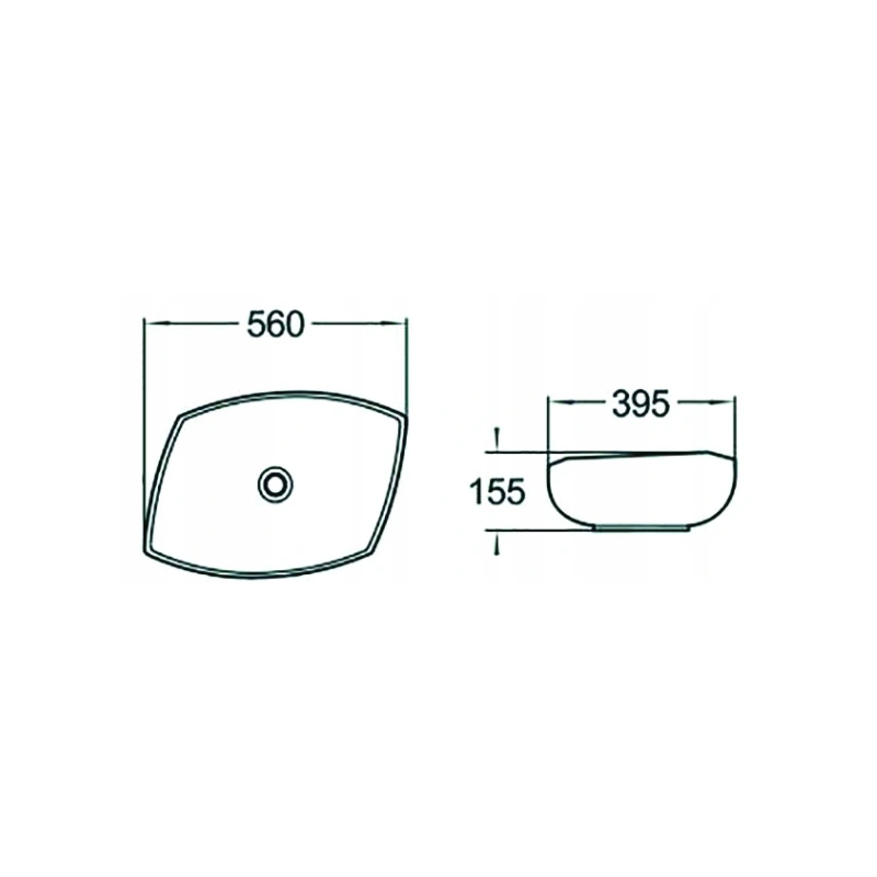 Mexen Gianna chiuvetă de blat 56 x 39 cm, albă - 21915600