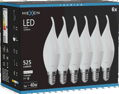Mexen Nova 6x Bec Bec LED lumânare E14, C37, 5W, Neutru - 4000K, 525 lm - L106-E14-0540-01x06