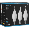 Mexen Nova 3x E14-es, C37-es, 5W LED izzó, Láng alakú, Hideg - 6500K, 525 lm - L106-E14-0565-01x03