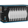Mexen Nova 10x LED izzó láng E14, C37, 8W, Hideg - 6500K, 840 lm - L106-E14-0865-01x10