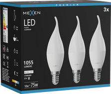 Mexen Nova 3x LED izzó láng E14, C37, 10W, Semleges - 4000K, 1055 lm - L106-E14-1040-01x03