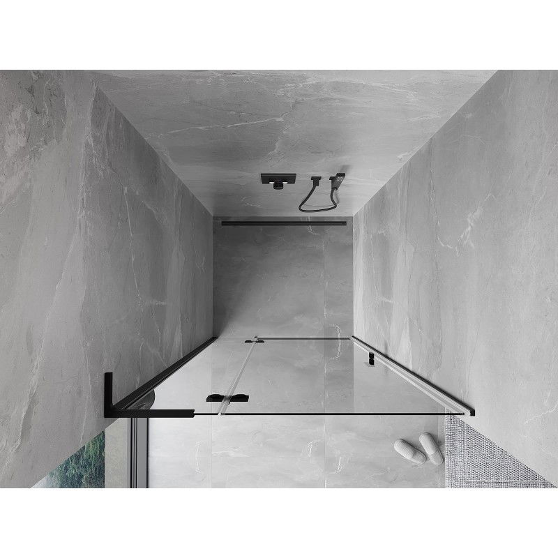 Mexen Mist-H L nyíló zuhanyajtó balos 80 cm, átlátszó, fekete - 8A5L-080-000-70-00-L