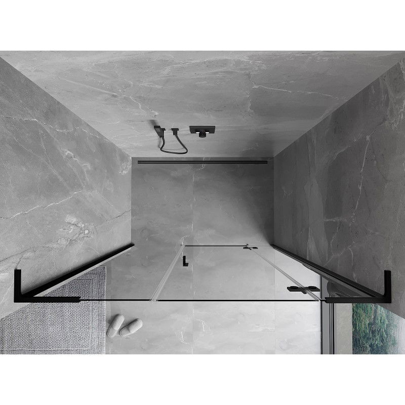 Mexen Mist-H L ușă de duș batantă dreapta 150 cm, transparentă, neagră - 8A5L-150-001-70-00-P