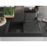 Mexen Leo chiuvetă din granit 1-cameră cu scurgător și baterie de bucătărie Rita, negru - 6501-77-670300-70-B