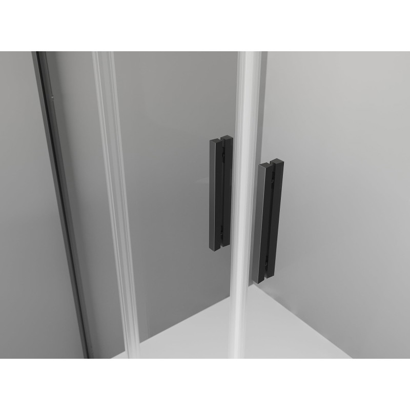 Mexen Exo-S Duo 3S cabina de duș glisantă cu 3 pereți 150 x 90 cm, transparentă, neagră - 8152-150-090-70-00-3S