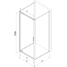 Mexen Exo-BR 3S cabina de duș cu 3 pereți, cu balamale, 75 x 75 cm, transparentă, crom - 8181-075-075-01-00-3S