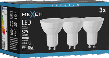 Mexen Nova 3x Bec LED GU10, 5W, Neutră - 4000K, 525 lm - L107-GU10-0540-01x03