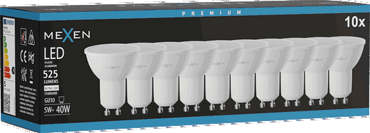 Mexen Nova 10x Bec cu LED GU10, 5W, Neutru - 4000K, 525 lm - L107-GU10-0540-01x10