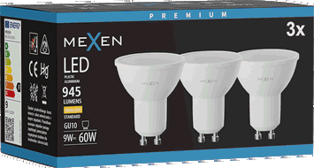Mexen Nova 3x Bec LED GU10, 9W, Cald - 3000K, 945 lm - L108-GU10-0930-01x03