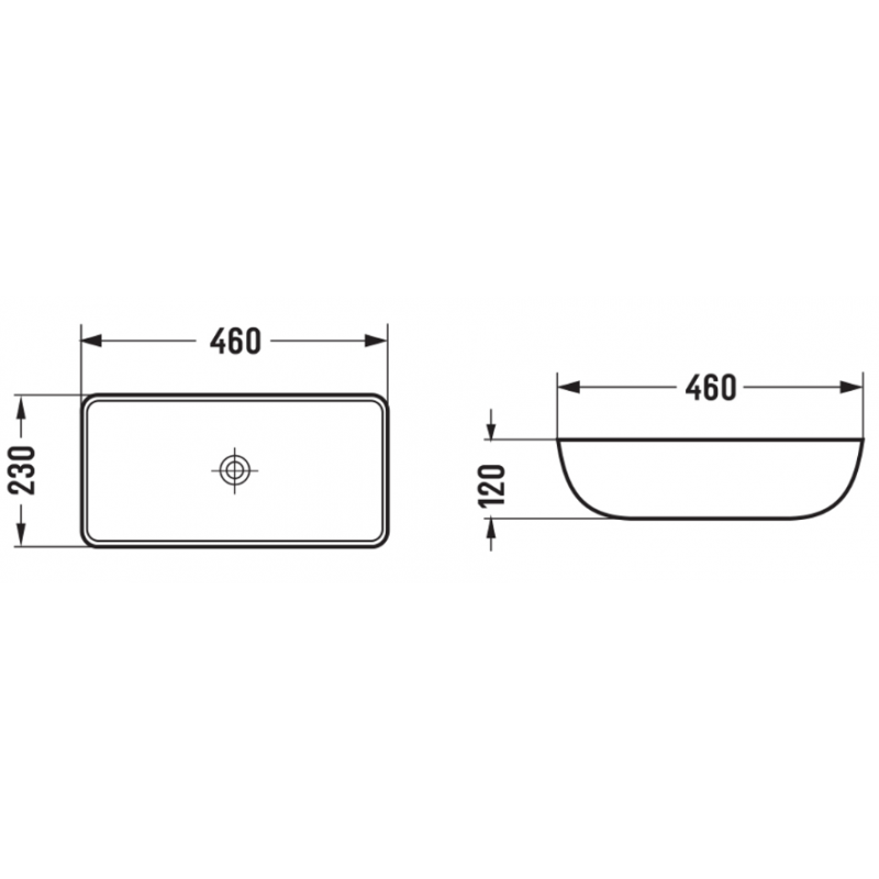 Mexen Klara chiuvetă deasupra blatului 46 x 23 cm, negru mat - 21564685