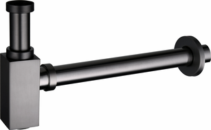 Mexen semi-sifon chiuvetă pătrată, gri pistol periat - 79960-66