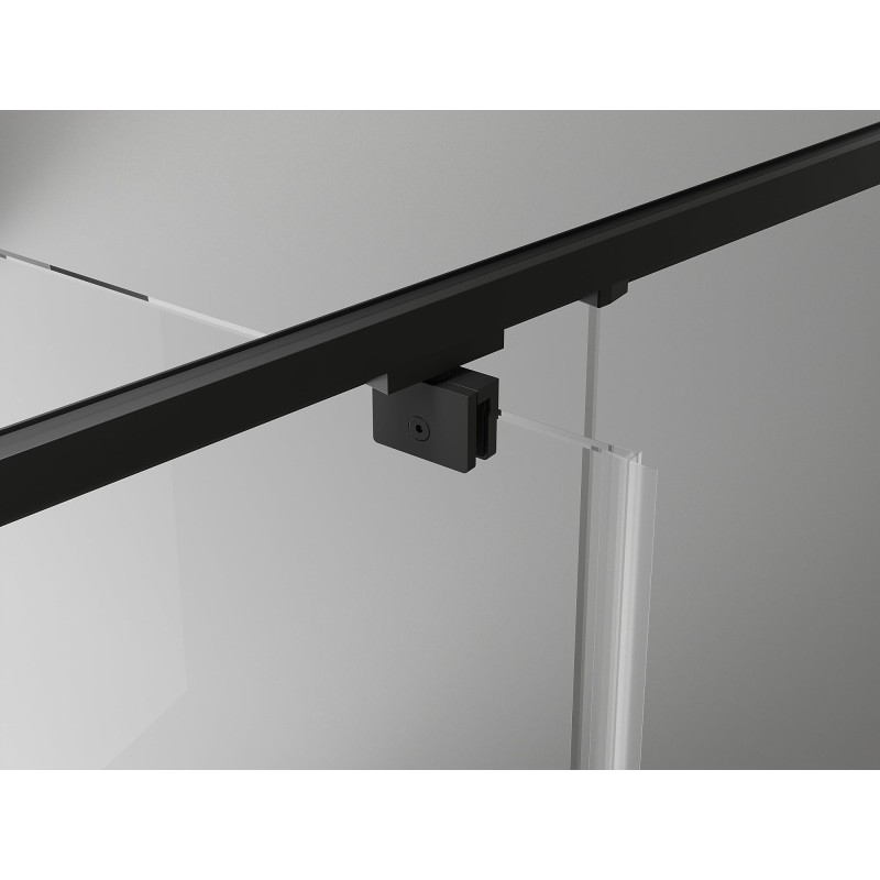 Mexen Exo-3S cabina de duș cu 3 pereți, ușă batantă 110 x 75 cm, transparentă, neagră - 8182-110-075-70-00-3S