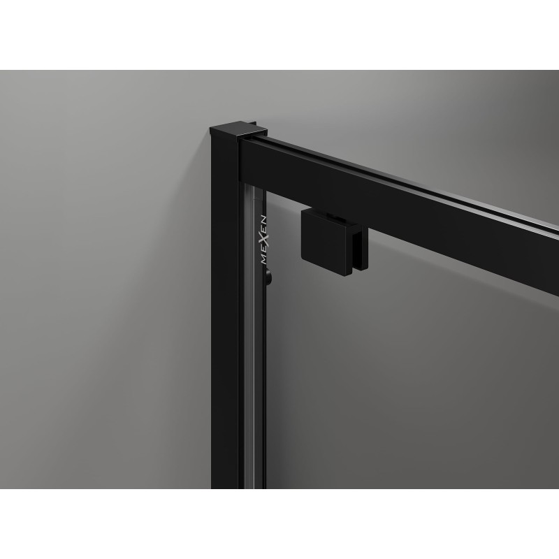 Mexen Exo-3S 3-falú bejáratú zuhanykabin 100 x 95 cm, átlátszó, fekete - 8182-100-095-70-00-3S