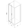 Mexen Exo-S 3S 3-oldalú, tolóajtós zuhanykabin 160 x 95 cm, átlátszó, fekete - 8151-160-095-70-00-3S