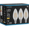Mexen Vintis 3x LED filament izzó E14, C35, 4W, Meleg - 2700K, 470 lm, tiszta - L154-E14-0427-00x03