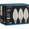 Mexen Vintis 3x LED filament izzó E14, C35, 4W, Semleges - 4000K, 470 lm, átlátszó - L154-E14-0427-00x03