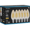 Mexen Vintis 6x LED filament izzó E14, C35, 6W, Meleg - 2200K, 600 lm, borostyán - L154-E14-0622-50x06