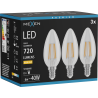 Mexen Vintis 3x LED filament izzó E14, C35, 6W, Meleg - 2700K, 720 lm, átlátszó - L154-E14-0627-00x03
