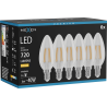 Mexen Vintis 6x LED filament izzó E14, C35, 6W, Meleg - 2700K, 720 lm, átlátszó - L154-E14-0627-00x06