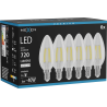 Mexen Vintis 6x LED filament izzó E14, C35, 6W, Semleges - 4000K, 720 lm, átlátszó - L154-E14-0640-00x06