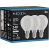 Mexen Vintis 3x LED filament izzó E14, G45, 2W, Semleges - 4000K, 240 lm, átlátszó - L156-E14-0240-00x03