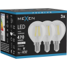 Mexen Vintis 3x Bec filament LED E14, G45, 4W, Neutru - 4000K, 470 lm, clar - L156-E14-0427-00x03 - L156-E14-0440-00x03
