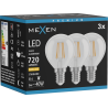 Mexen Vintis 3x LED filament izzó E14, G45, 6W, Meleg - 2700K, 720 lm, tiszta - L156-E14-0627-00x03