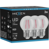 Mexen Vintis 3x LED filament izzó E27, G45, 4W, 55 lm, piros - L156-E27-04XX-45x03