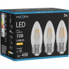 Mexen Vintis 3x Bec filament LED E27, C35, 6W, Calda - 2700K, 720 lm, clar - L154-E27-0627-00x03