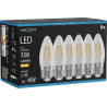Mexen Vintis 6x LED filament izzó E27, C35, 6W, Meleg - 2700K, 720 lm, átlátszó - L154-E27-0627-00x06