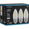 Mexen Vintis 3x Bec bec filament LED E27, C35, 6W, Neutru - 4000K, 720 lm, transparent - L154-E27-0640-00x03