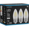 Mexen Vintis 3x LED filament izzó E27, C35, 6W, Semleges - 4000K, 720 lm, átlátszó - L154-E27-0640-00x03