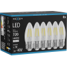 Mexen Vintis 6x Filament LED izzó E27, C35, 6W, Semleges - 4000K, 720 lm, tiszta - L154-E27-0640-00x06