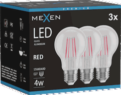 Mexen Vintis 3x Bec încălzitoare LED E27, A60, 4W, 55 lm, roșu - L150-E27-04XX-45x03