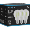 Mexen Vintis 3x Becuri cu filament LED E27, A60, 4W, 55 lm, verde - L150-E27-04XX-46x03