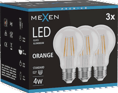 Mexen Vintis 3x Bec filament LED E27, A60, 4W, 55 lm, portocaliu - L150-E27-04XX-48x03