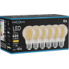 Mexen Vintis 6x LED filament izzó E27, A60, 6W, Meleg - 2700K, 600 lm, borostyánsárga - L150-E27-0627-50x06