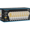 Mexen Vintis 10x LED filament izzó E27, A60, 12W, Meleg - 2700K, 1125 lm, borostyán - L150-E27-1227-50x10