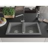 Mexen Mario chiuvetă de granit cu 2 compartimente cu baterie de bucătărie Rita, gri - 6504-71-670300-00