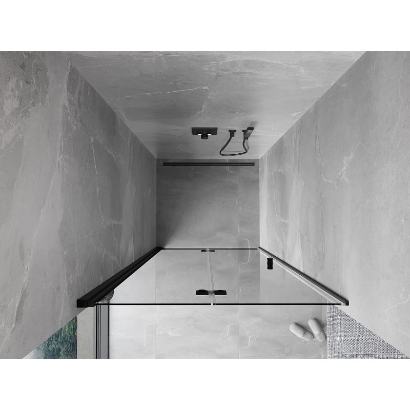 Mexen Mist-F uși de duș pliabile stânga 65 cm, transparent, negre - 8A6-065-000-70-00-L
