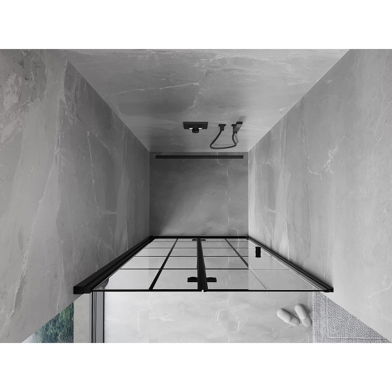 Mexen Mist-F uși de duș pliabile stânga 60 cm, grilaj negru, negru - 8A6-060-000-70-77-L