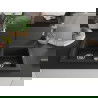 Mexen Mario 2-medencés gránit mosogató konyhai csapteleppel Rita, Fekete/Fém ezüst - 6504-73-670300-70