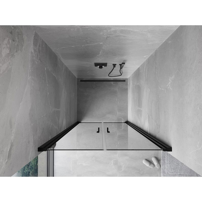 Mexen Mist ușă de duș batantă 80 cm, transparent, negru - 8A7-080-000-70-00