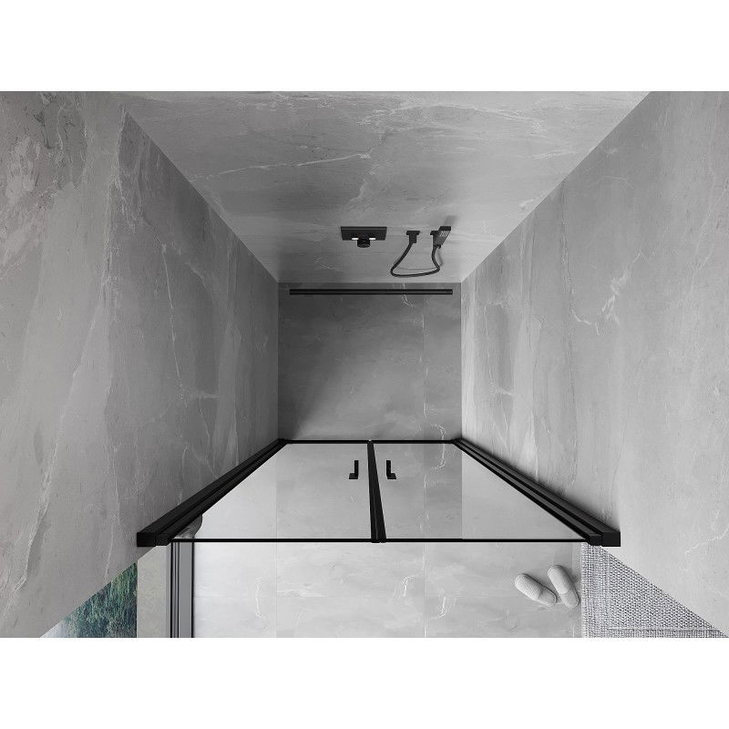 Mexen Mist Ușă de duș oscilo-batantă 100 cm, ramă neagră, negru - 8A7-100-000-70-70
